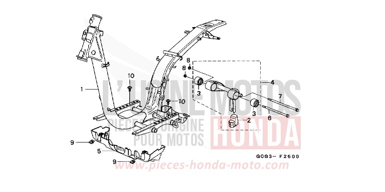 RAHMENKOERPER von CB1300 Super Bold'or ABS REAL WHITE (NH250) von 1999